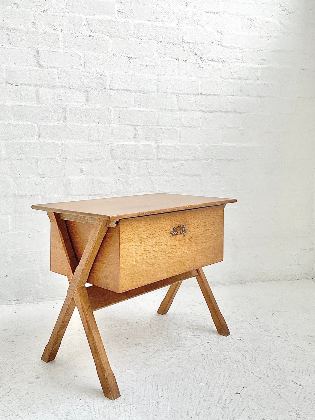 Henning Kjærnulf Oak Side Table & Sewing Tidy