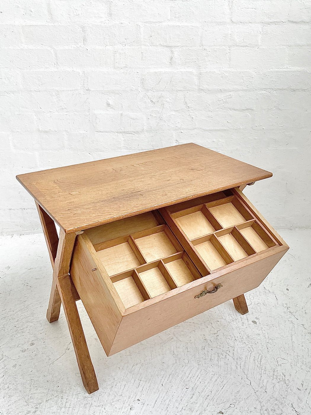Henning Kjærnulf Oak Side Table & Sewing Tidy