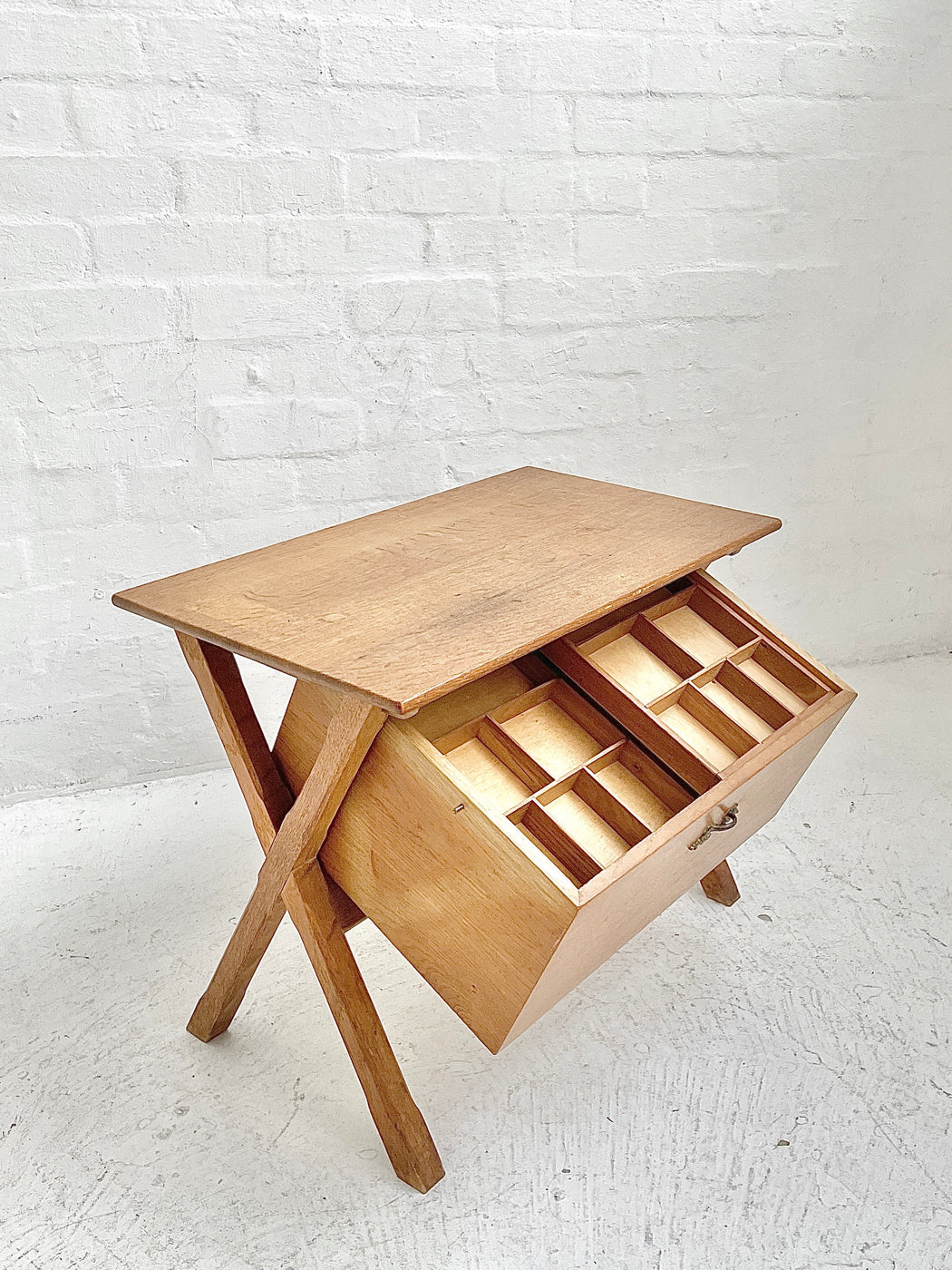 Henning Kjærnulf Oak Side Table & Sewing Tidy