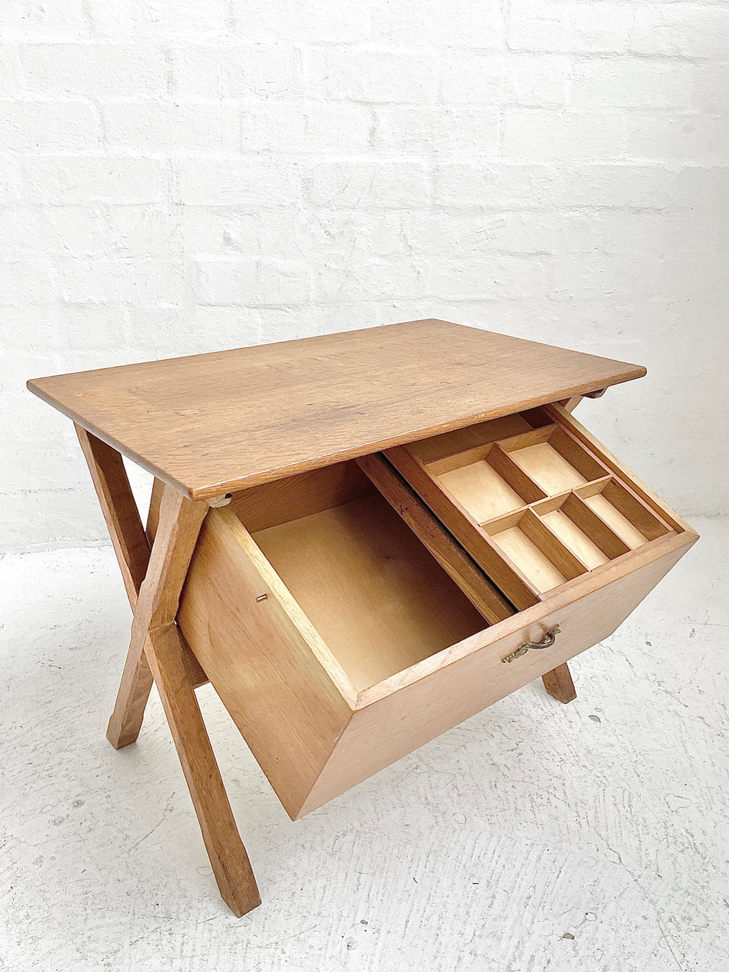 Henning Kjærnulf Oak Side Table & Sewing Tidy