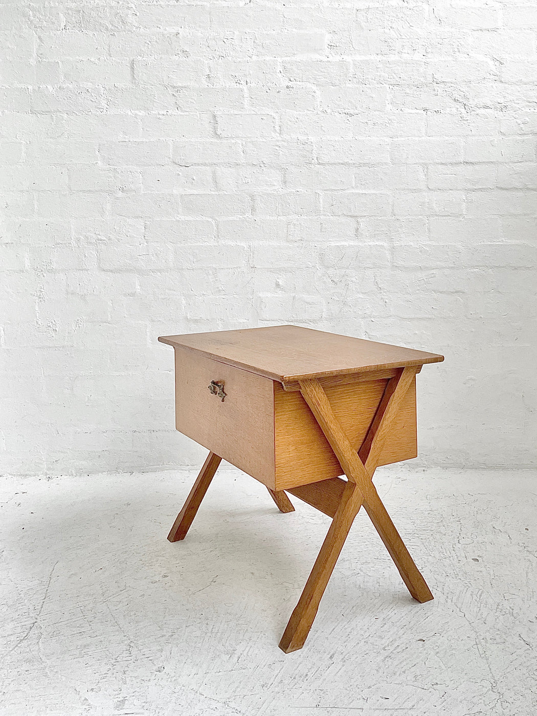 Henning Kjærnulf Oak Side Table & Sewing Tidy