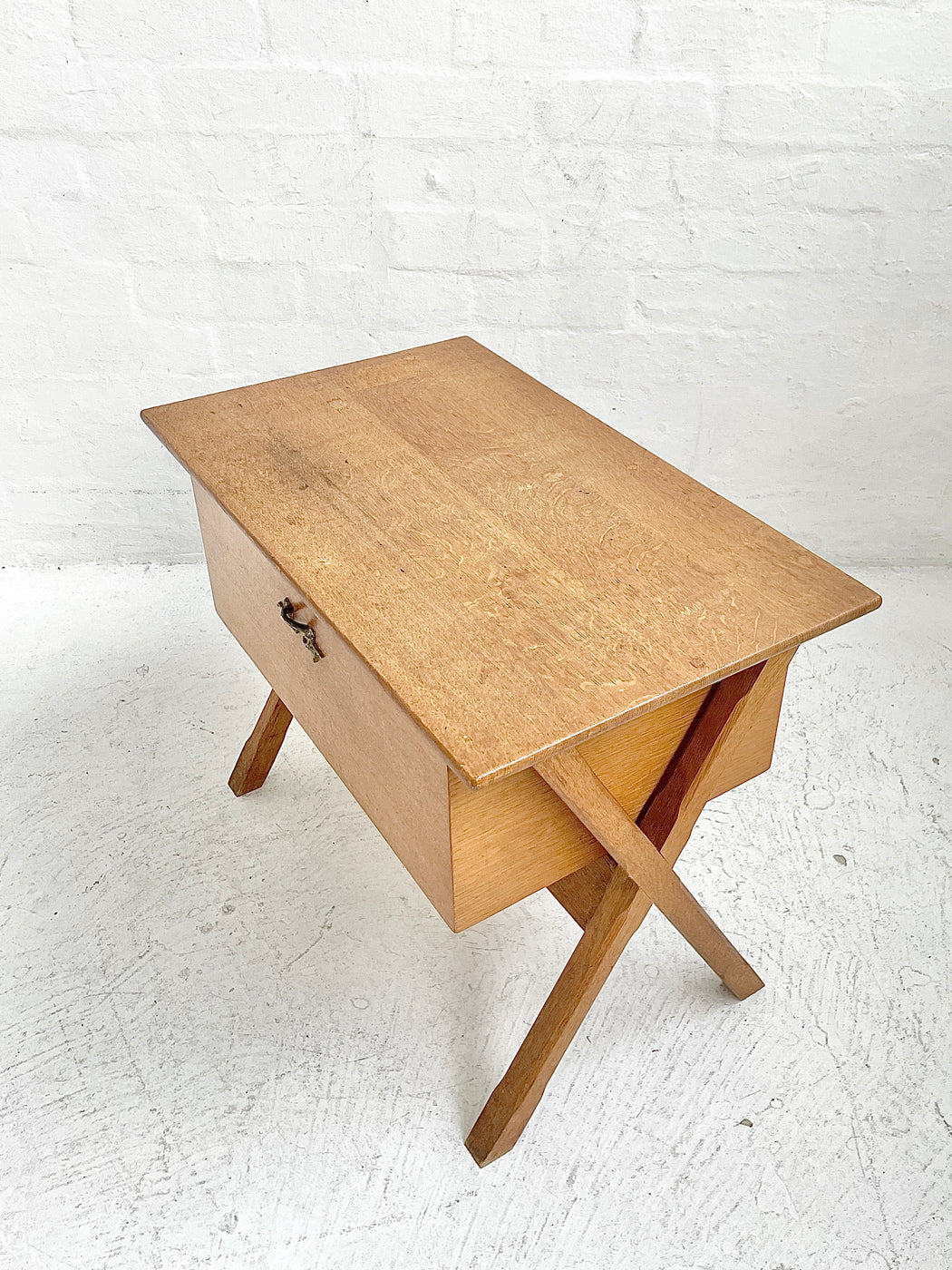 Henning Kjærnulf Oak Side Table & Sewing Tidy