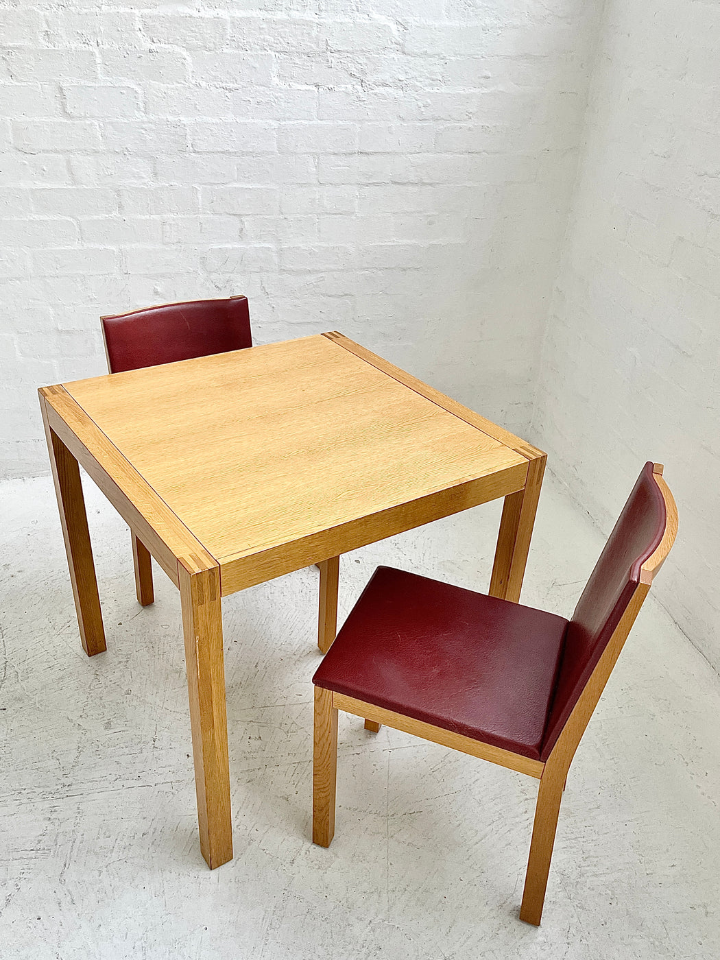 Set of Six Swedish Oak and Leather Dining Chairs