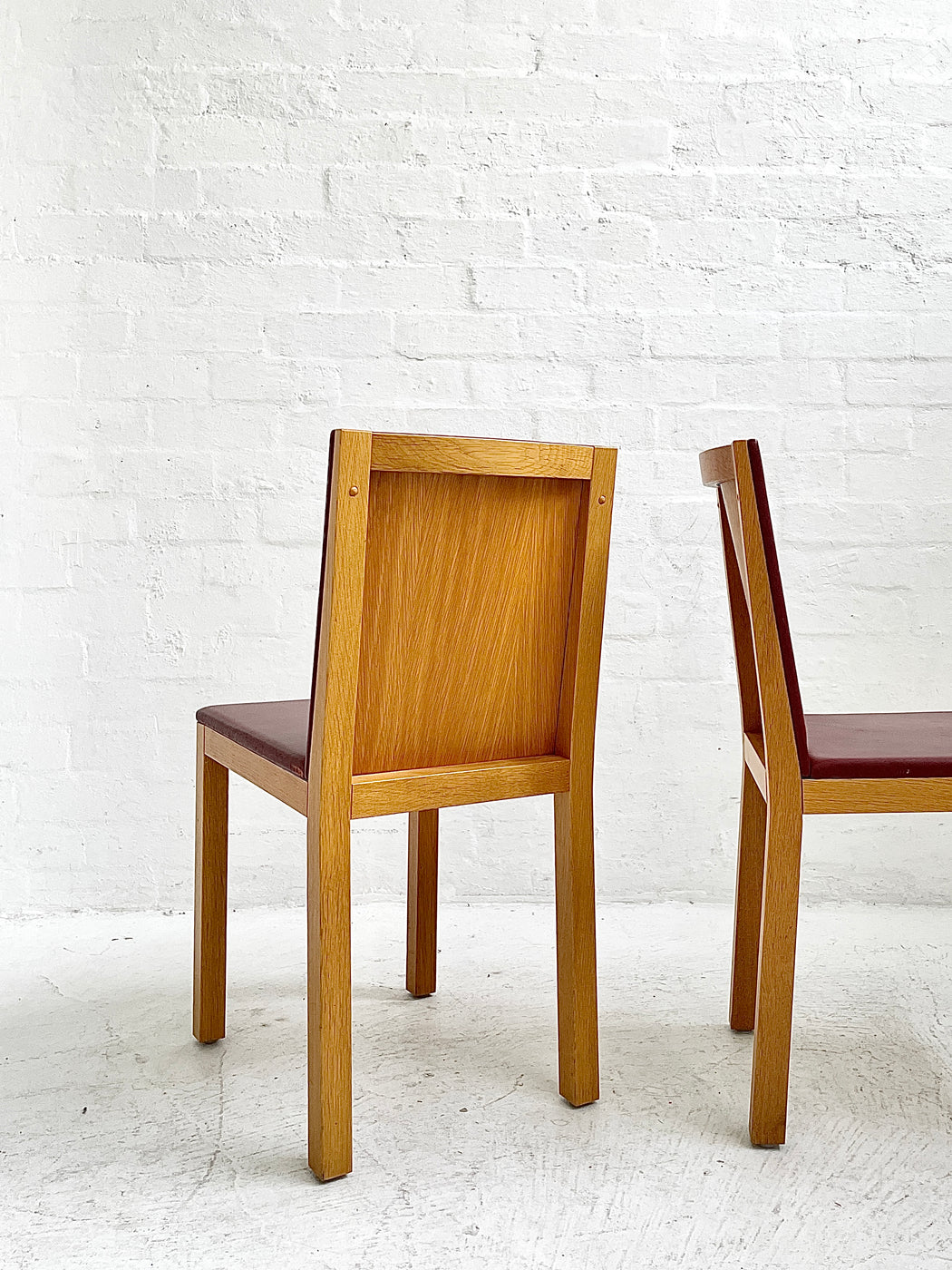 Set of Six Swedish Oak and Leather Dining Chairs