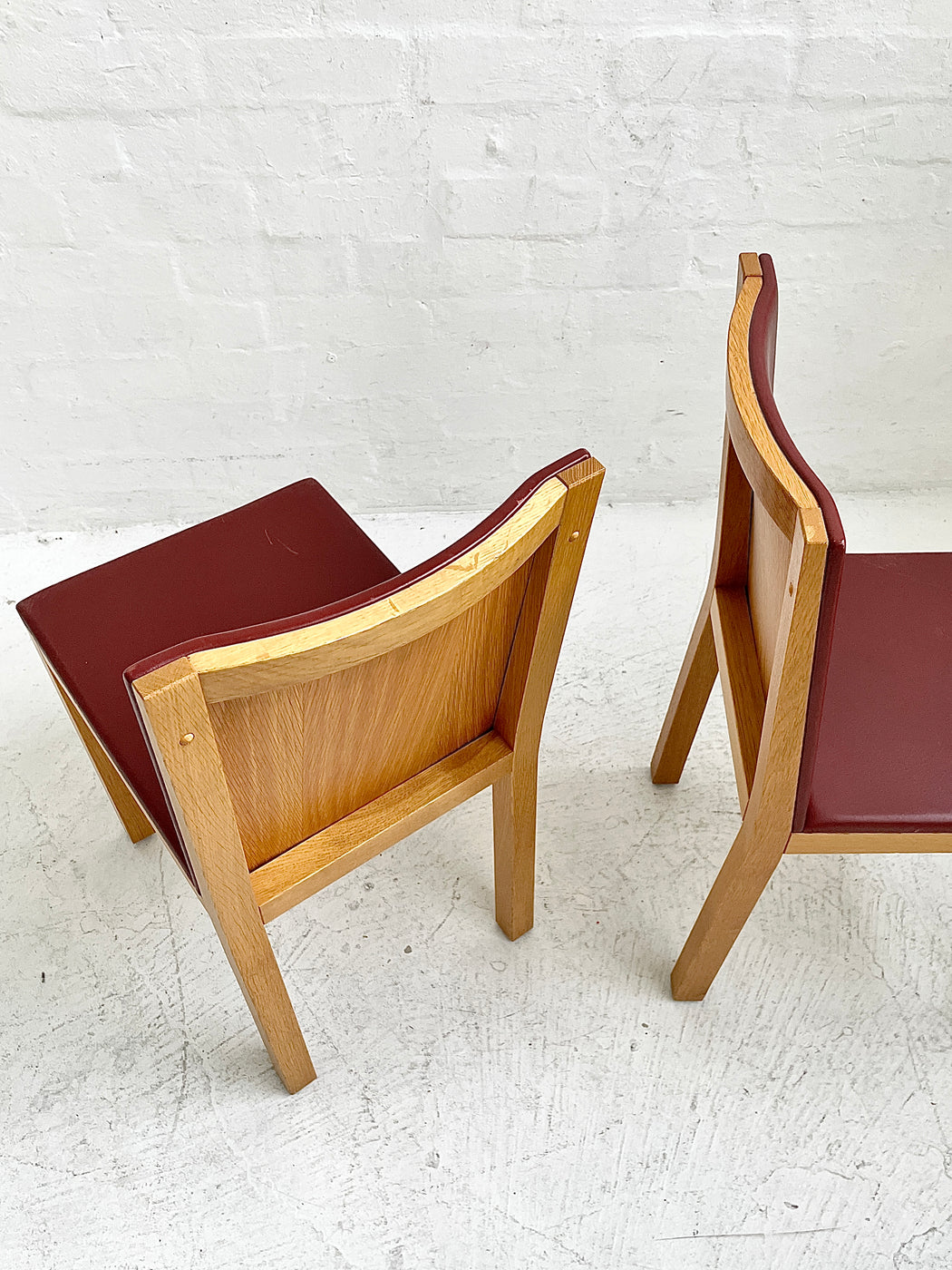 Set of Six Swedish Oak and Leather Dining Chairs