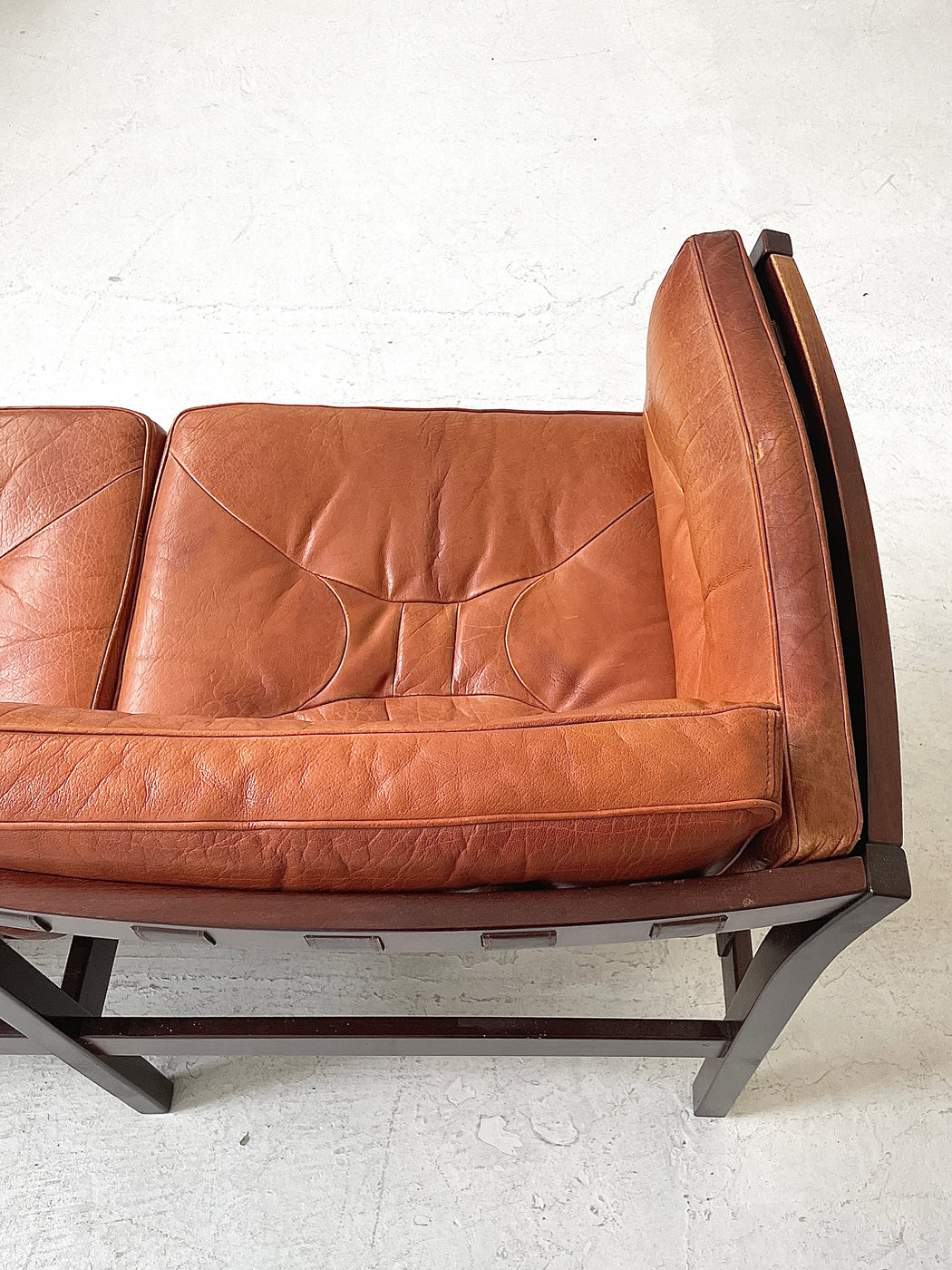 Danish Leather Three Seater Sofa