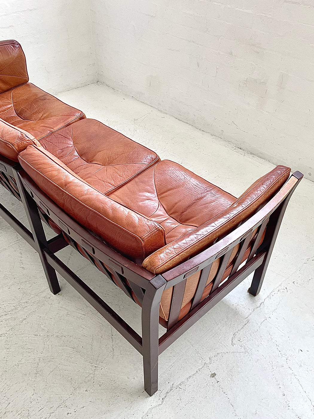 Danish Leather Three Seater Sofa