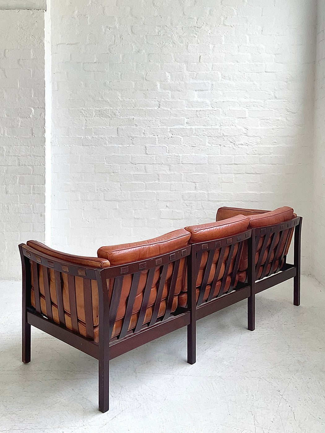 Danish Leather Three Seater Sofa