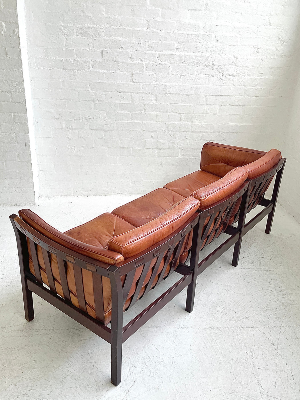 Danish Leather Three Seater Sofa