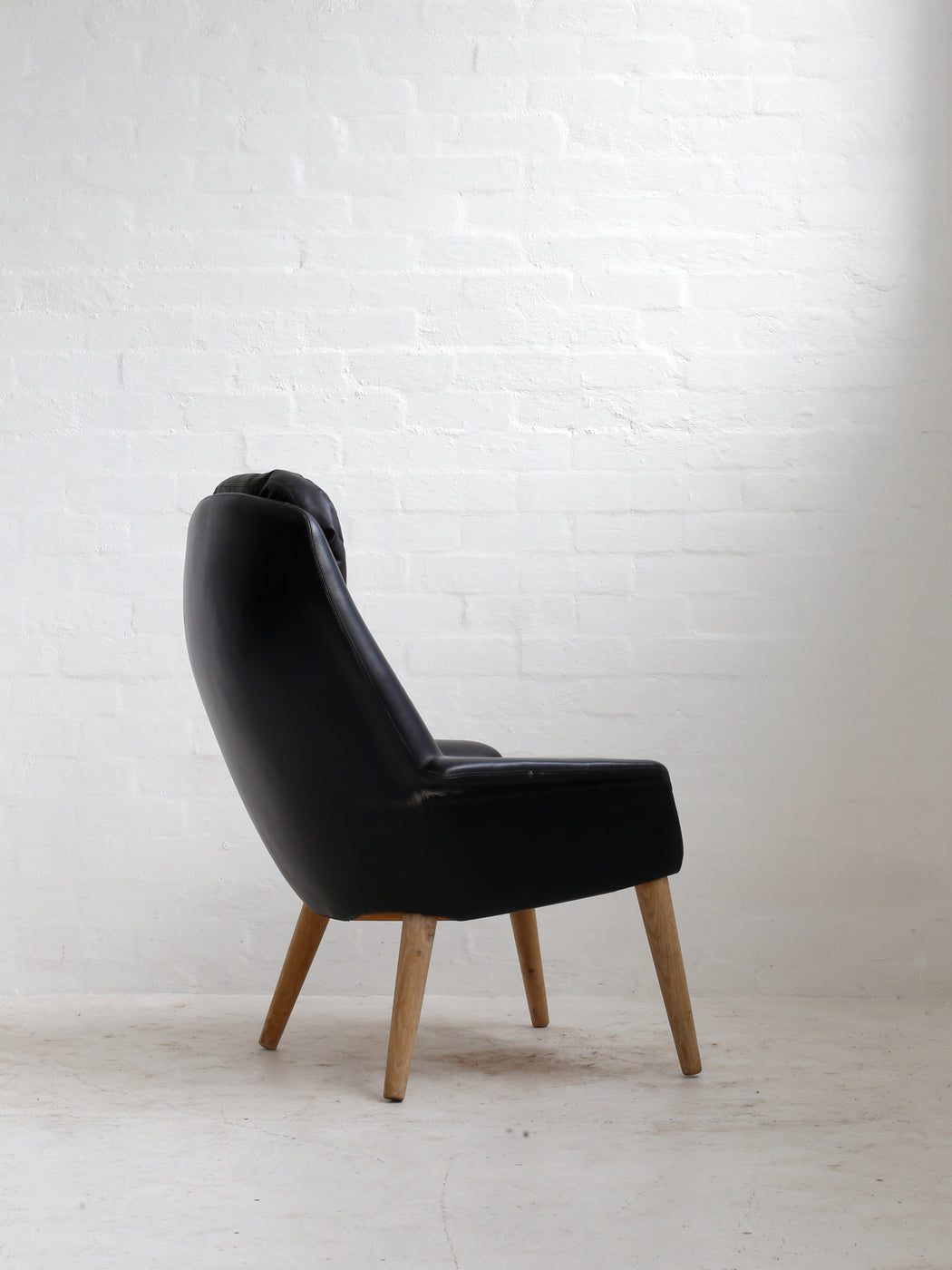 Danish Leather & Oak Easy Chair