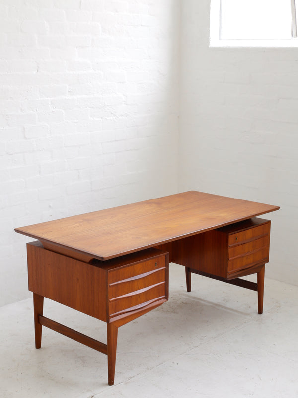 Danish Floating Top Teak Desk