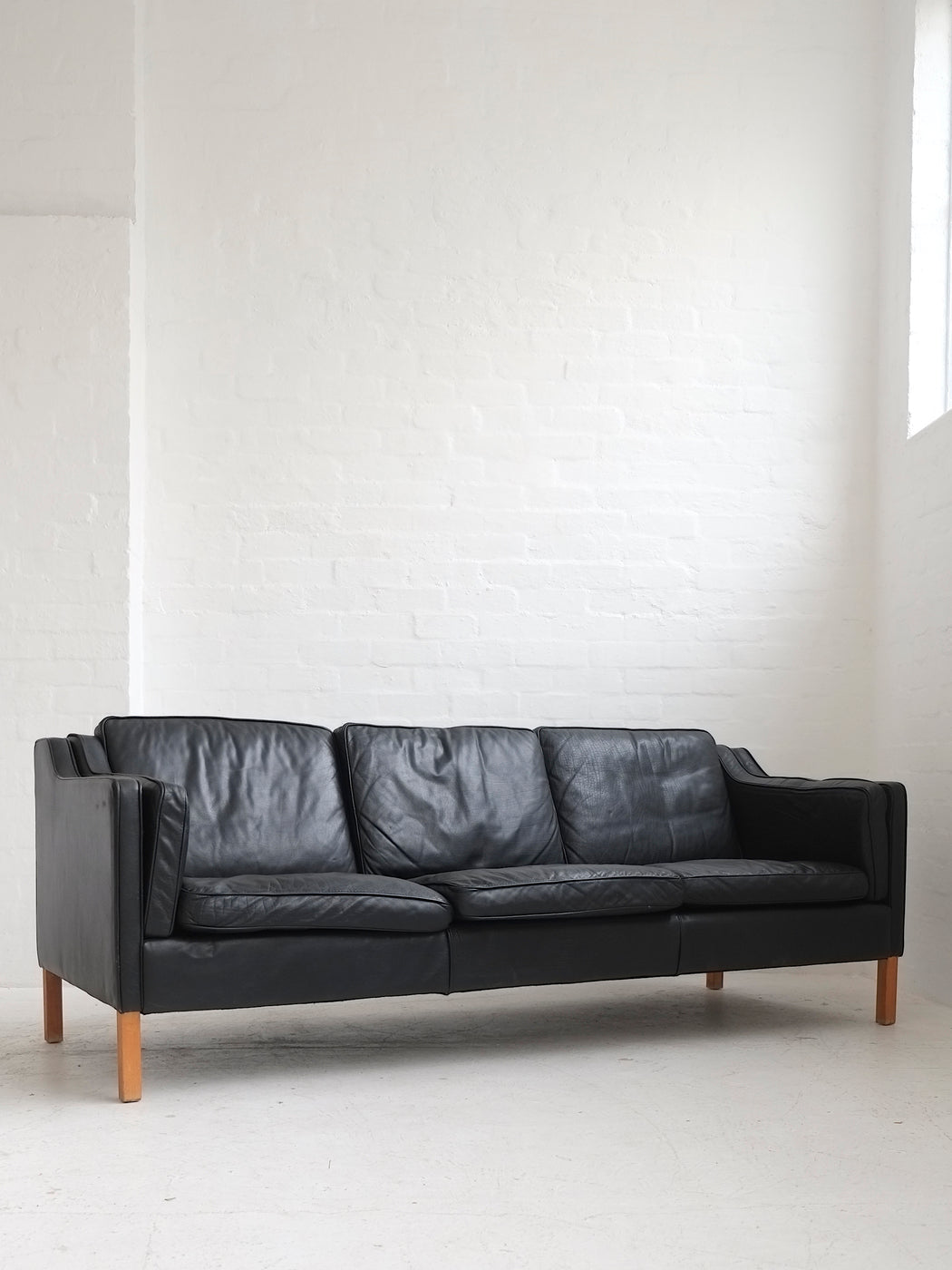Mogens Hansen Black Leather Sofa