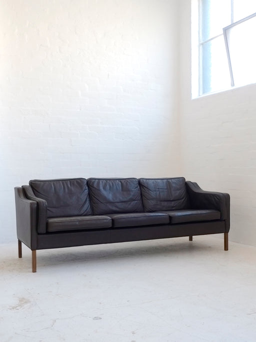 Danish Brown Leather Sofa