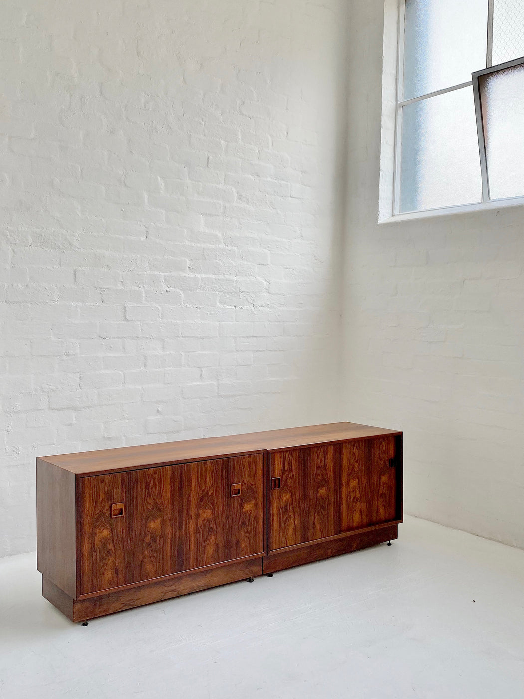 Pair Danish Rosewood Record Cabinets