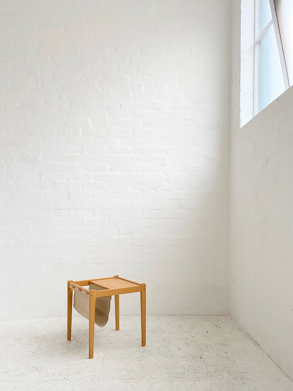 Danish Side Table Magazine Holder