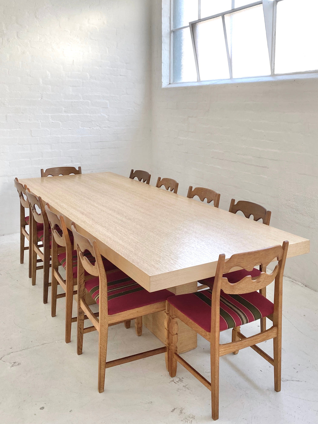Large Danish Oak Dining Table