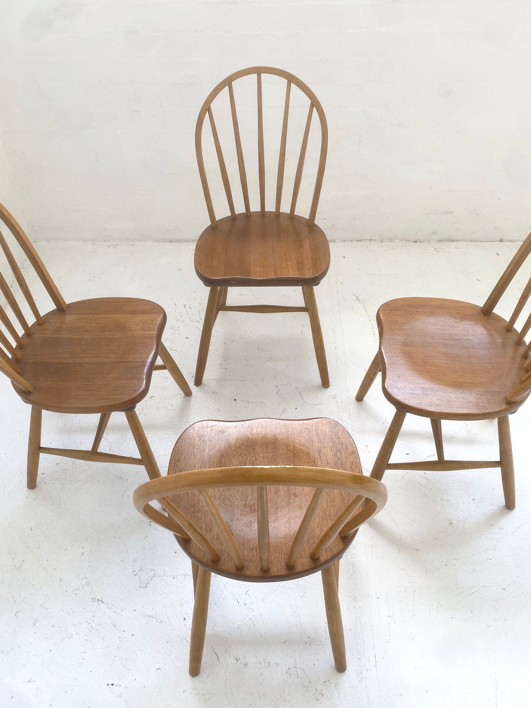 Set of four Swedish Spindle Back Chairs