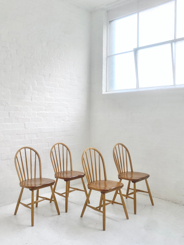 Set of four Swedish Spindle Back Chairs