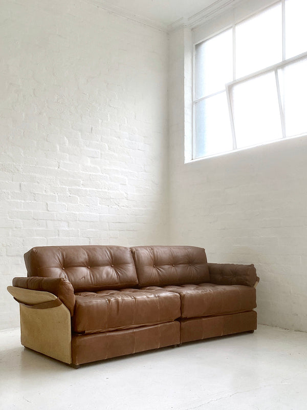 European Modular Leather Sofa