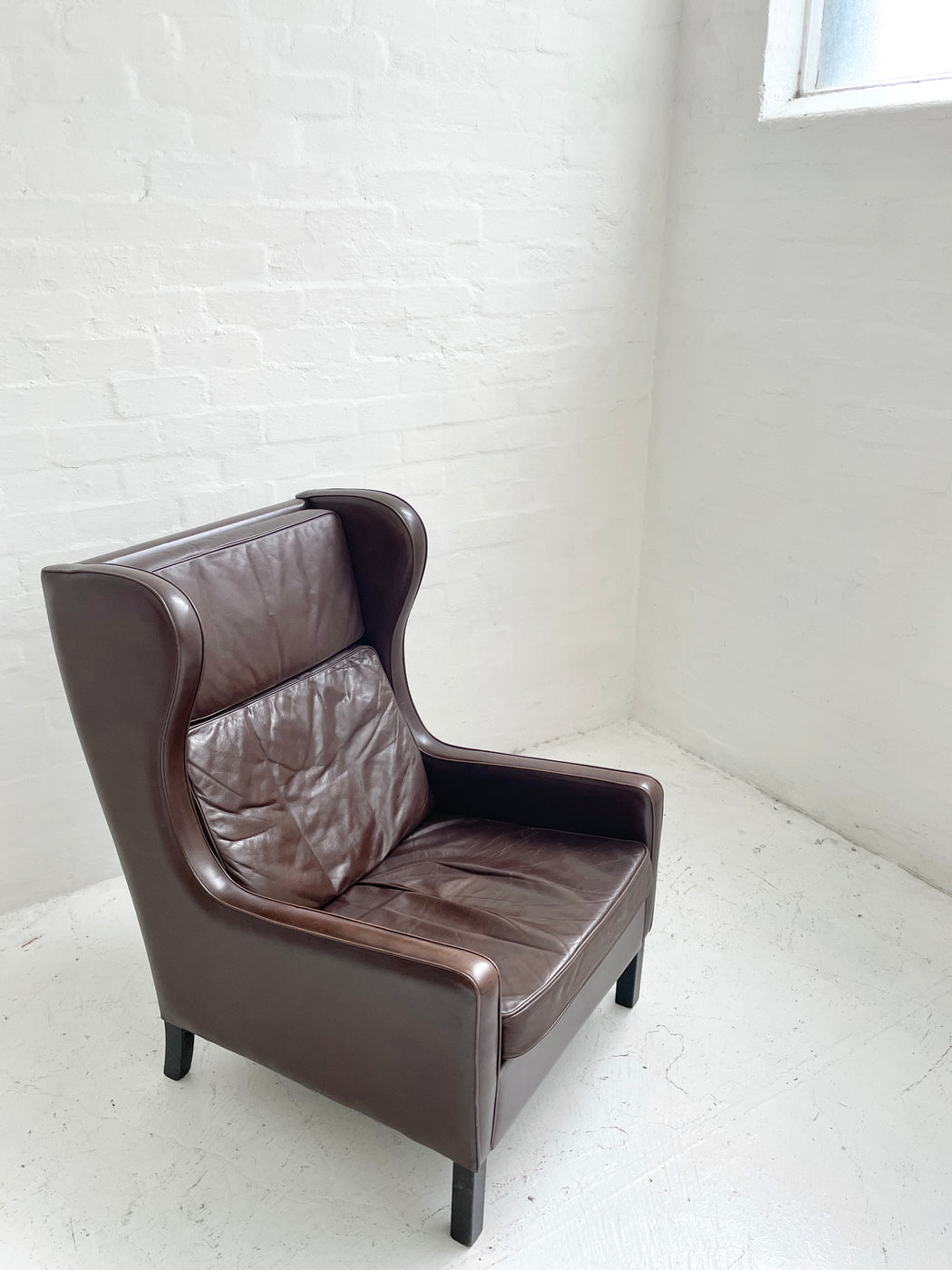 Mogens Hansen Leather Wingback Chair