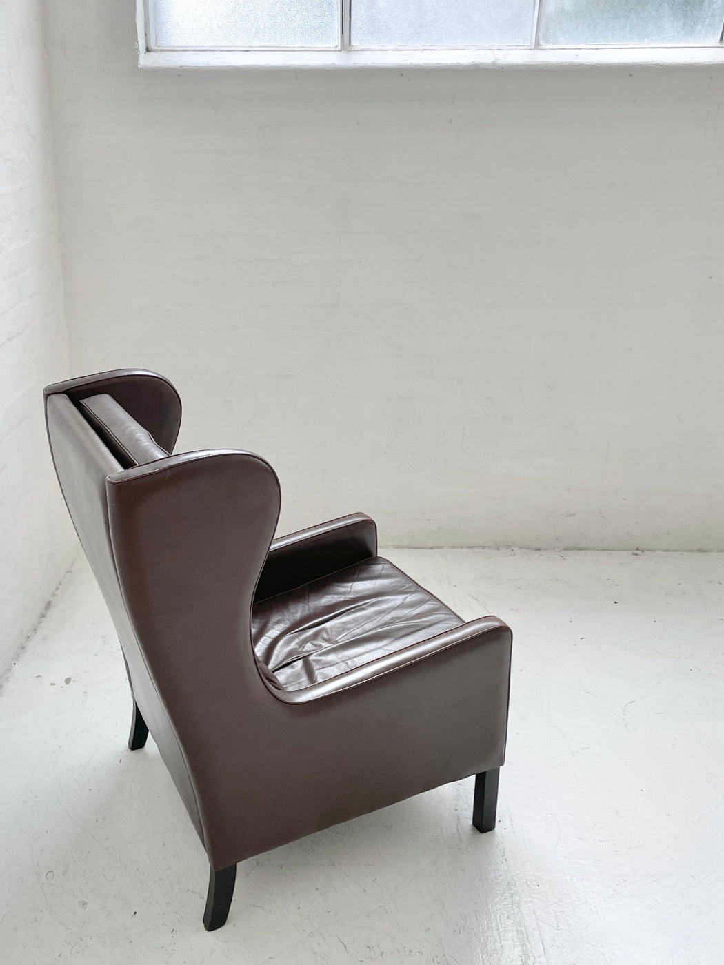 Mogens Hansen Leather Wingback Chair