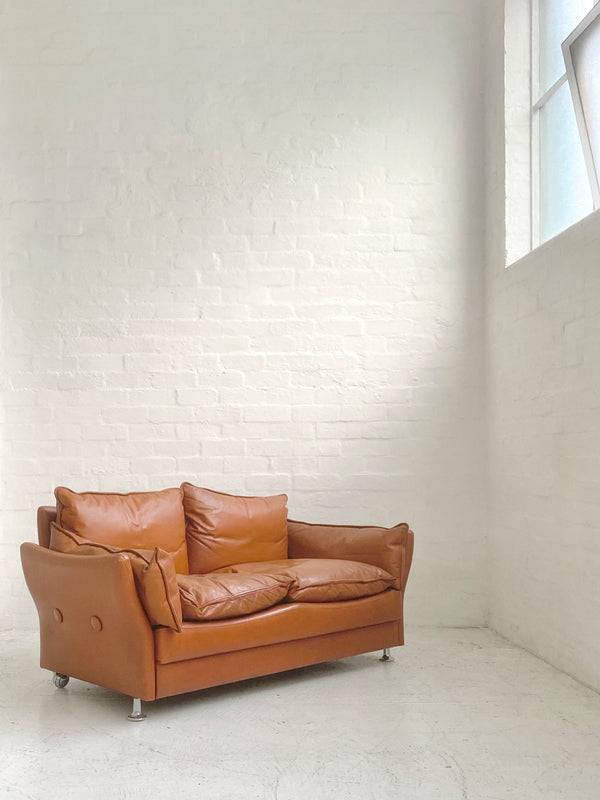 Danish 1970s Leather Sofa