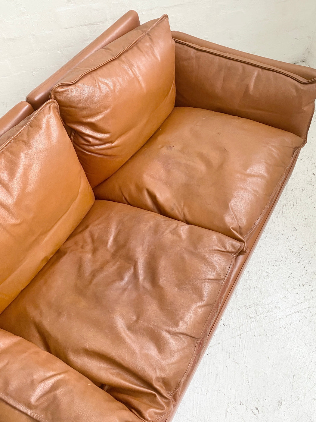 Danish 1970s Leather Sofa