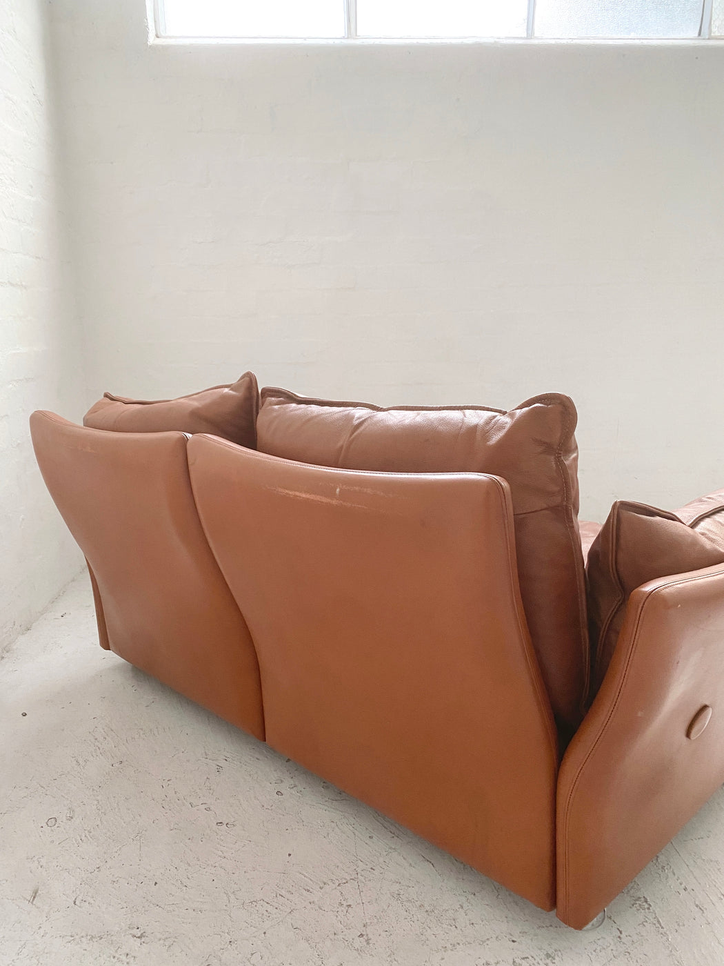 Danish 1970s Leather Sofa
