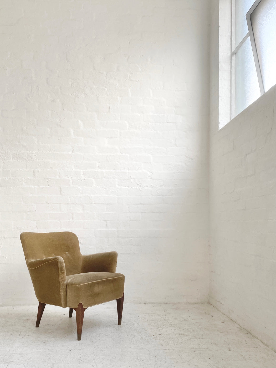 Danish Velvet Lounge Chair