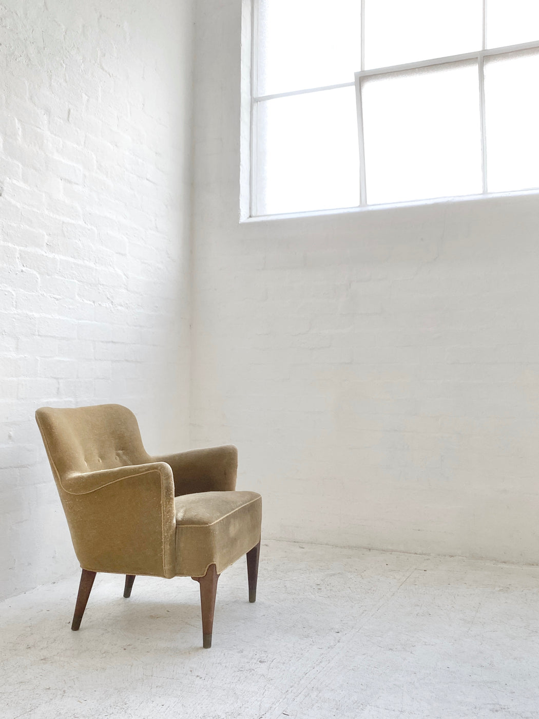Danish Velvet Lounge Chair