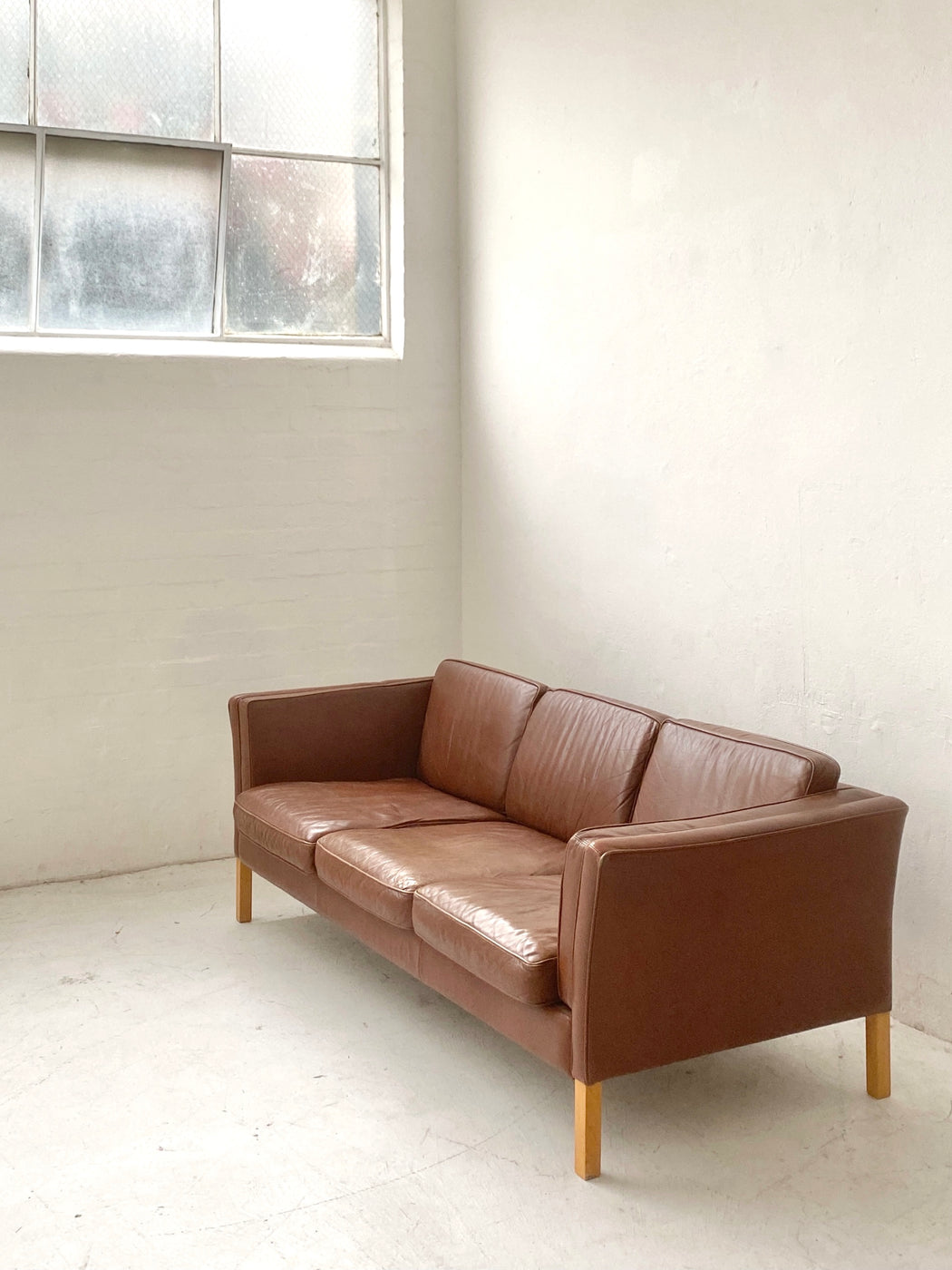 Stouby Leather Three Seater Sofa