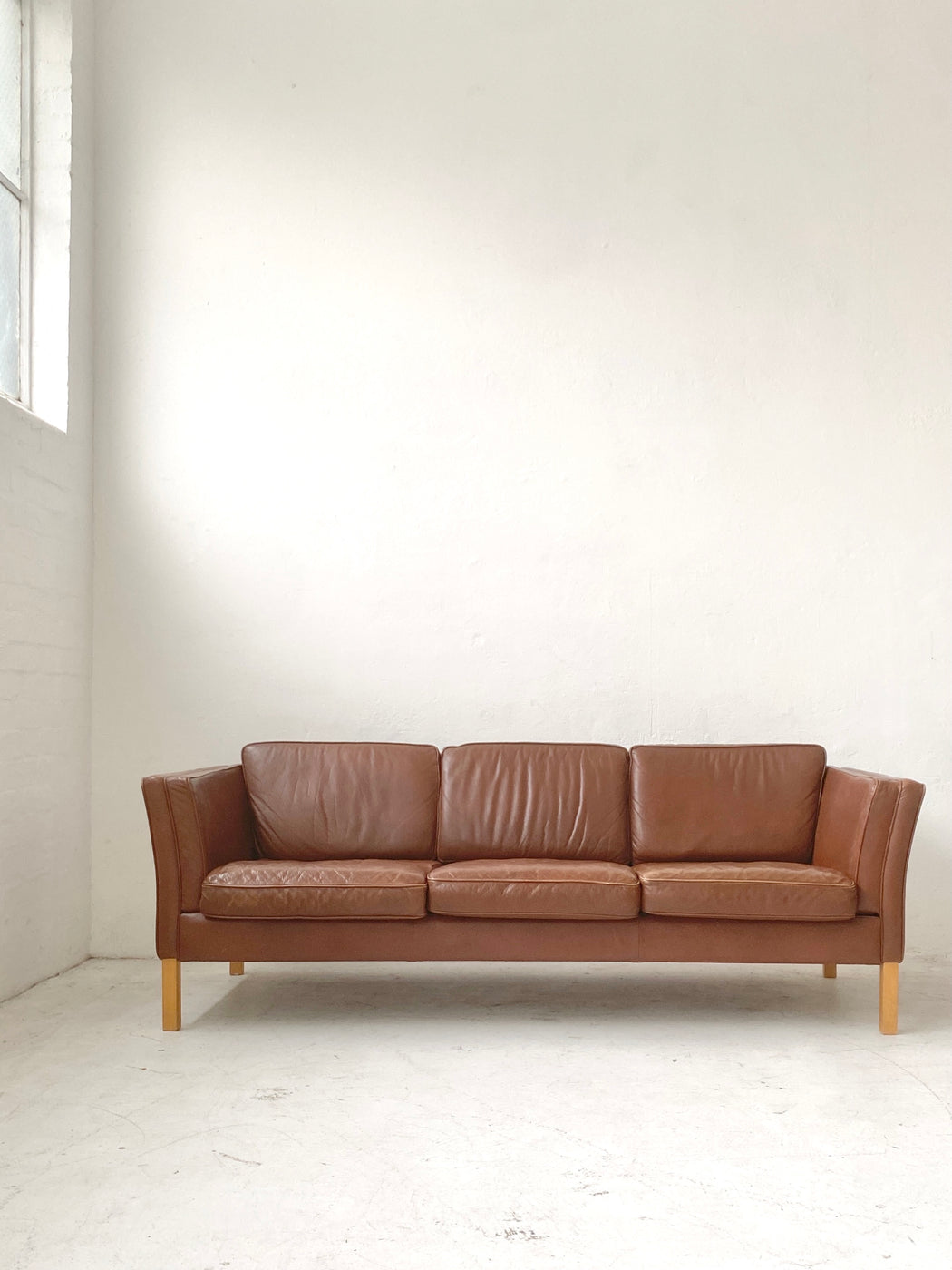 Stouby Leather Three Seater Sofa