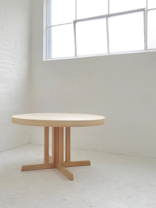 Danish Oak Pedestal Dining Table