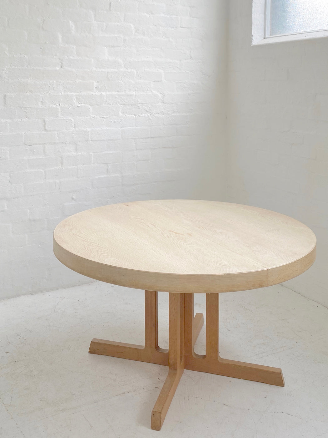 Danish Oak Pedestal Dining Table