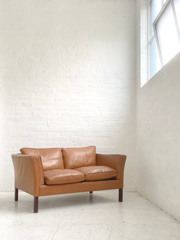 Stouby Tan Leather Sofa