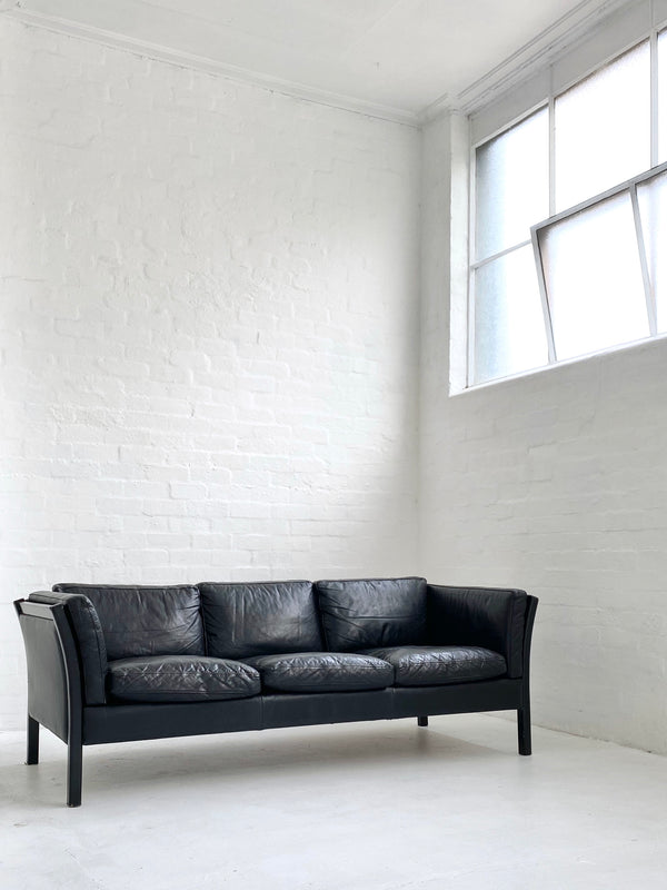 Stouby Black Leather Sofa