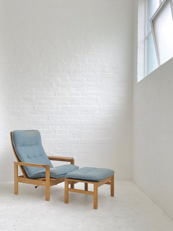Danish Oak Armchair & Footstool