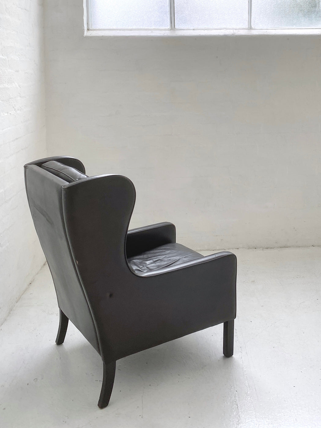Danish Wingback Leather Chair