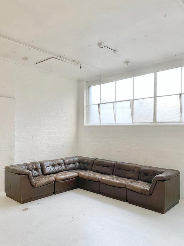 European Modular Leather Sofa