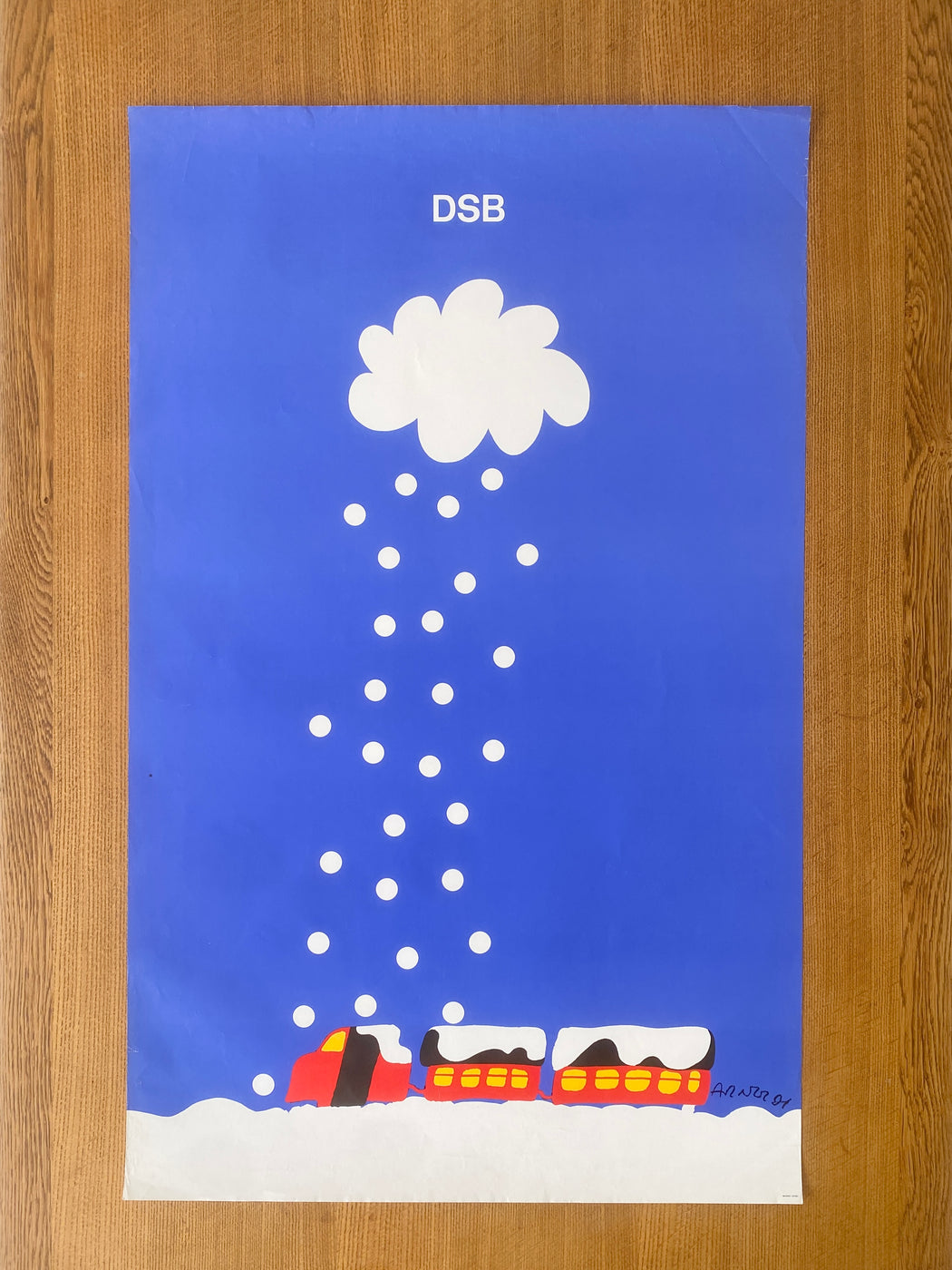 Per Arnoldi 1975 DSB 'Snow' Poster