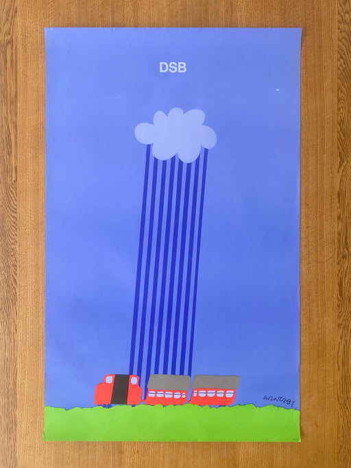Per Arnoldi 1975 DSB 'Rain' Poster
