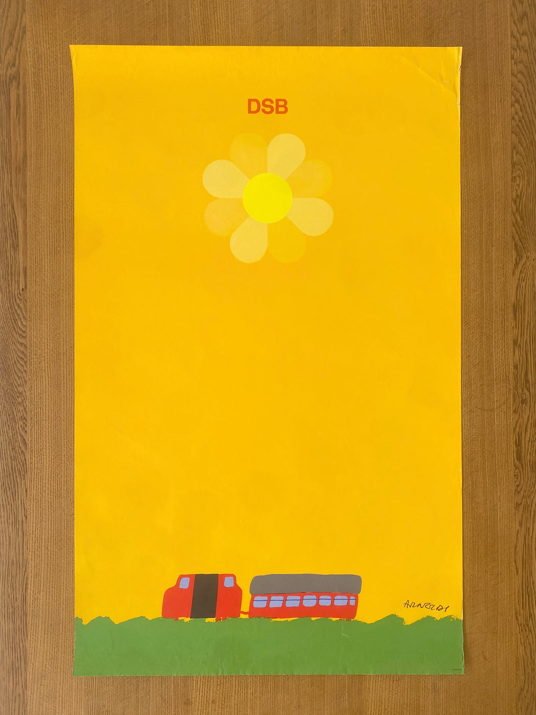 Per Arnoldi 1975 DSB 'Sun' Poster