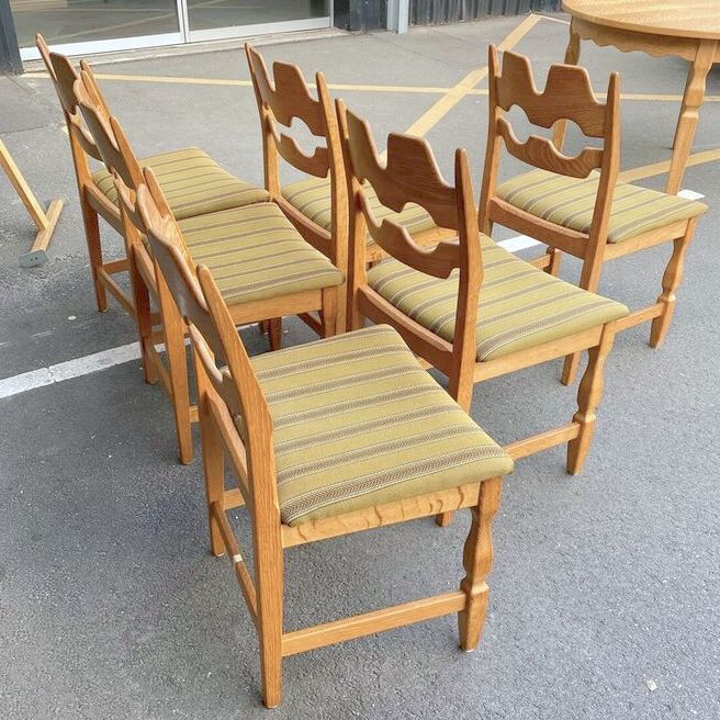 Set of Six Henning Kjærnulf 'Razorblade' Chair