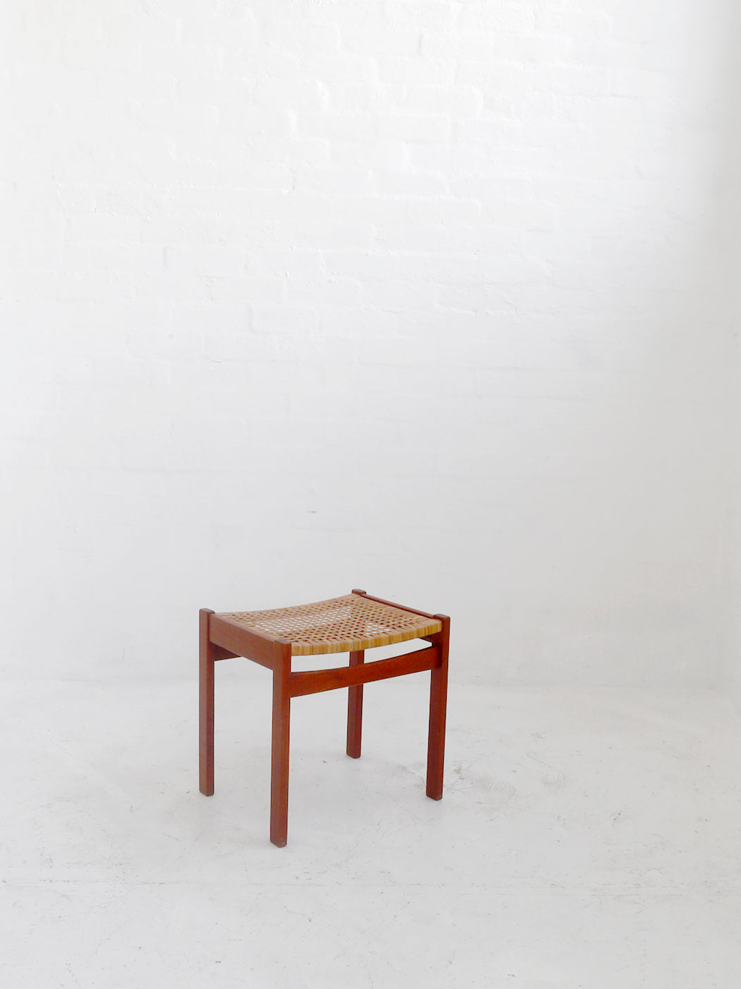 Danish Teak & Cane Stool