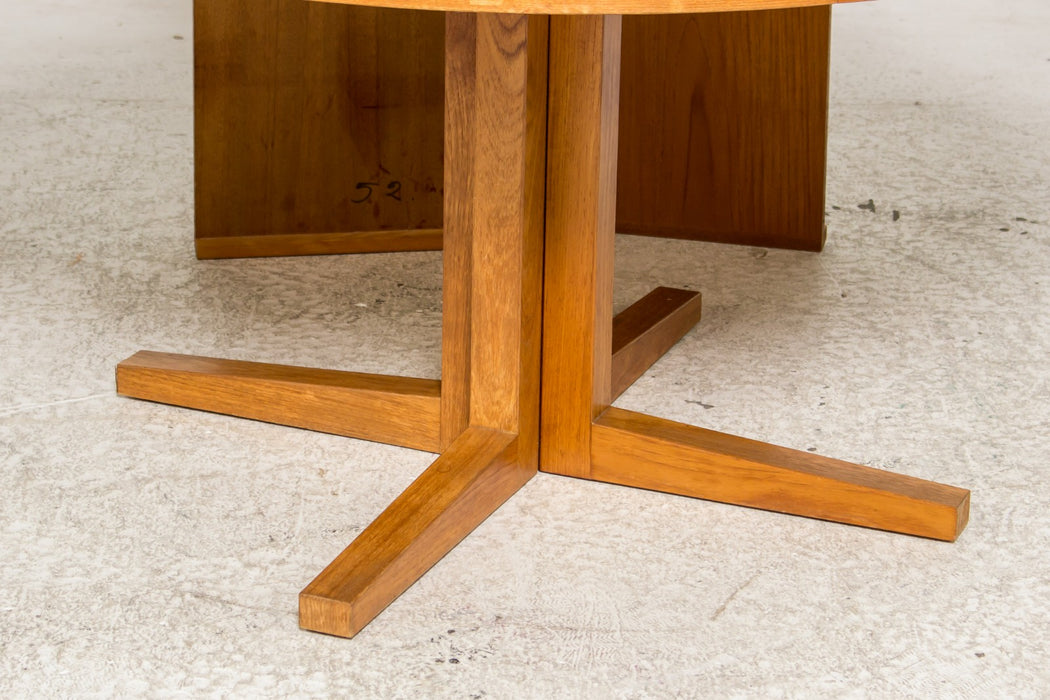 Danish 1970s Teak Pedestal Dining Table